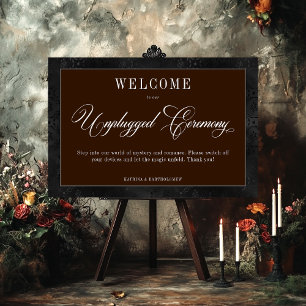 Gothic Black Floral Satin Damask Brown Unplugged Foam Board