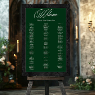 Gothic Black Floral Satin Damask Green Seating Foam Board