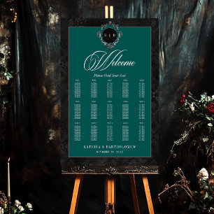 Gothic Black Floral Satin Damask Teal Seating Foam Board