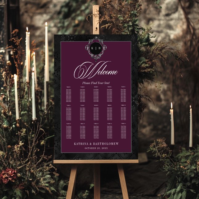 Gothic Black Floral Satin Damask Wine Seating Foam Board (Gothic Black Floral Satin Damask Wine Seating Foam Board)