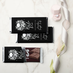 Gothic Black Floral Skull Bachelorette Party Hershey Bar Favors
