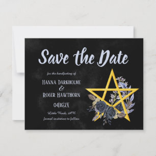 Gothic Black Floral Wiccan Save the Date
