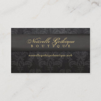 Gothic Black & Gold Damask Business Card