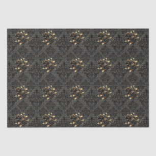 Gothic black gold rose damask elegant adult tissue paper