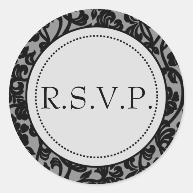 Gothic Black & Grey Flourish Envelope Seals (Front)