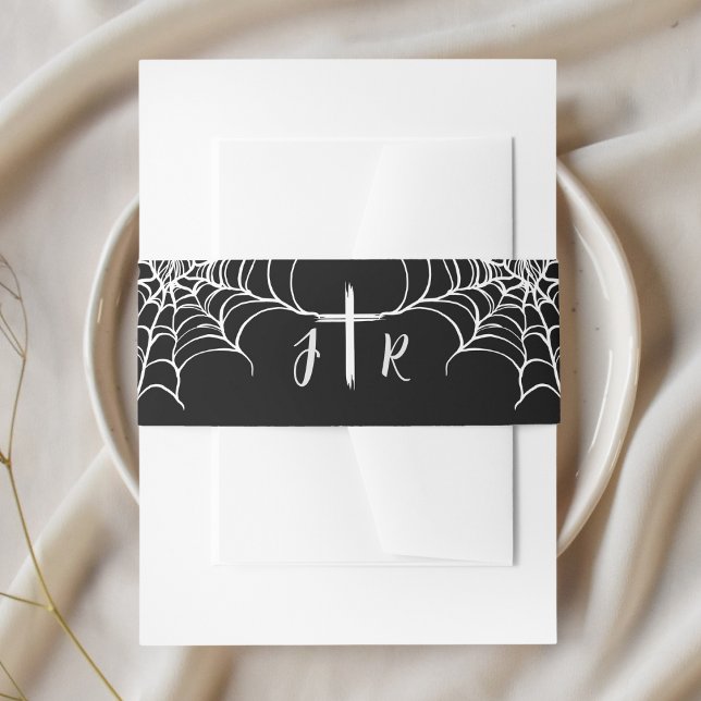 Gothic Black HalloWedding Invitation Belly Bands Invitation Belly Band (Creator Uploaded)