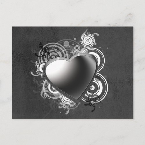 Gothic Black Heart Postcard