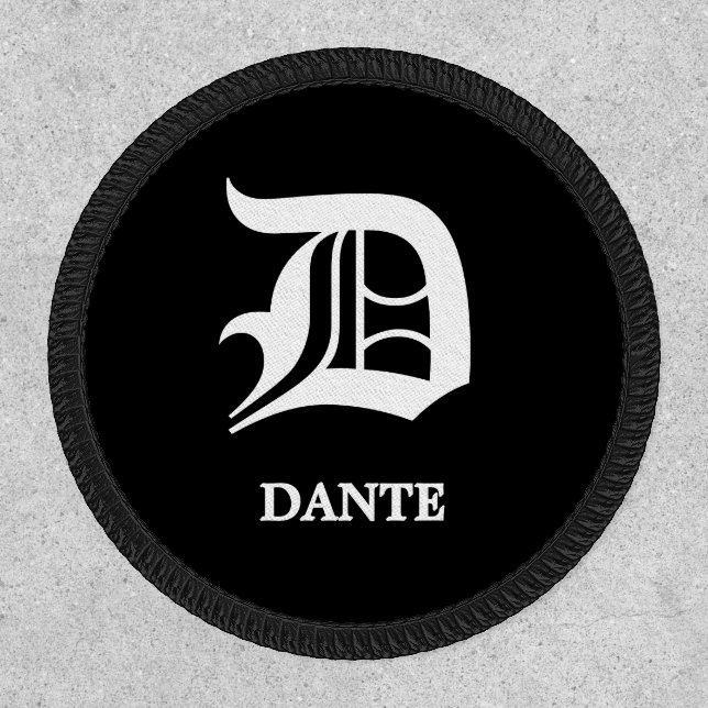 Gothic Black Letter Typography Monogram Patch (Front)