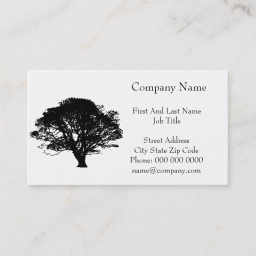 Customizable Black Oak Tree Design Business Card