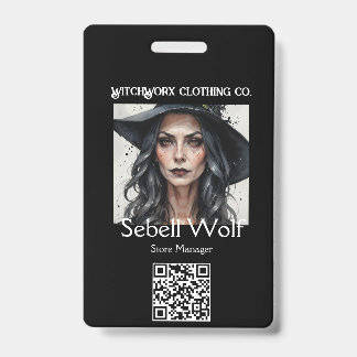 Gothic Black Pentacle Employee Badge