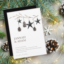 Gothic Black Pinecones and Stars Winter Wedding