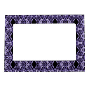 Gothic Black, Purple Lace Fractal Pattern Magnetic Frame