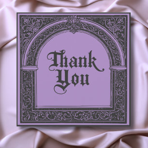 Gothic Black Purple Medieval Until Death Thank You Card