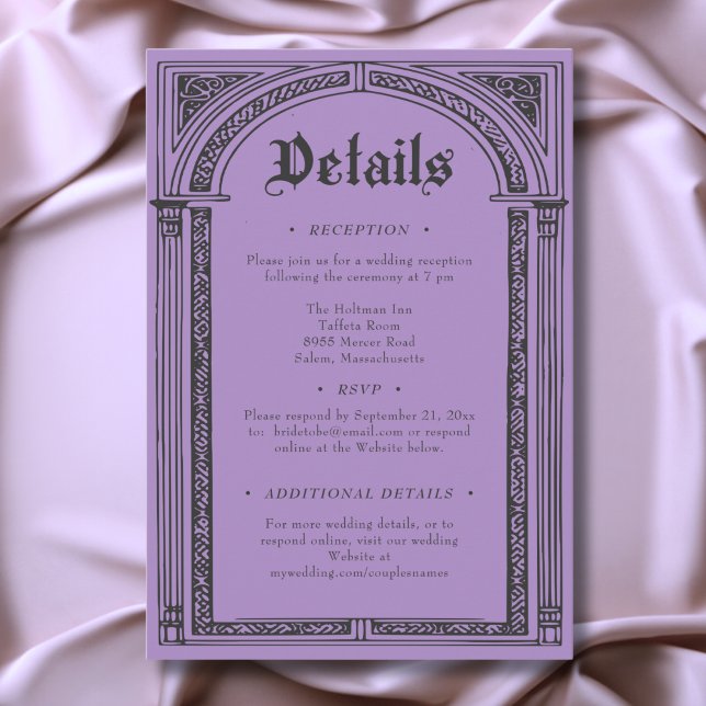 Gothic Black Purple Medieval Until Death Wedding Enclosure Card (Gothic Black Purple Medieval Until Death Wedding Enclosure Card)