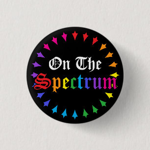 Gothic Black Rainbow Autism On The Spectrum Button