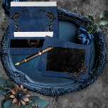Gothic Black Raven & Black Roses Blue Wedding Envelope<br><div class="desc">Transport your guests to a world of dark, enchanting elegance with our vintage gothic wedding invitation envelope. The deep, aged distressed royal blue background sets the stage for a striking contrast. The front text area is adorned with an intertwining vine of black roses, which adds a touch of dramatic allure....</div>