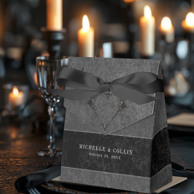 Gothic Black Raven & Black Roses Wedding Favor Boxes (Creator Uploaded)