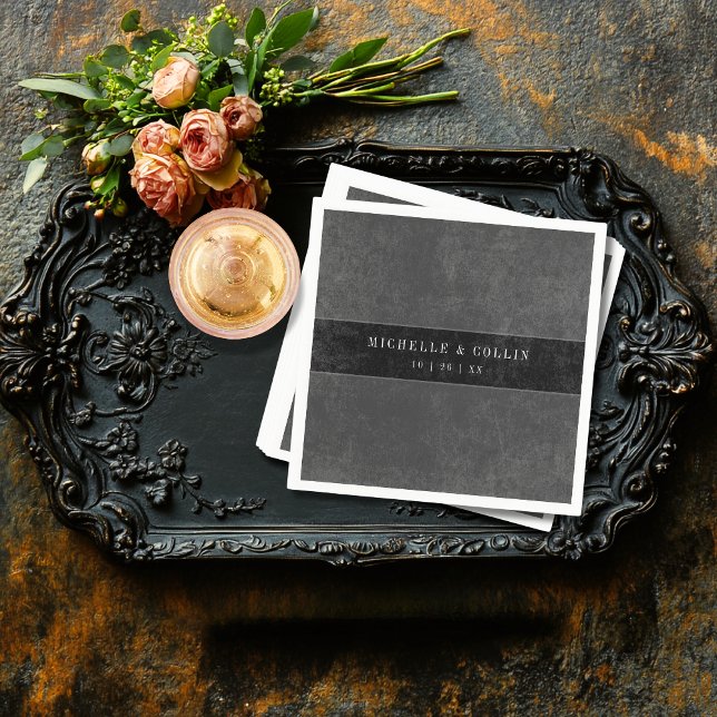 Gothic Black Raven & Black Roses Wedding Napkins (Creator Uploaded)