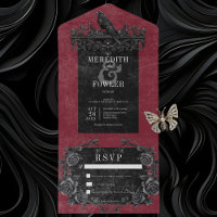 Gothic Black Raven & Black Roses Wine No Dinner