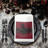 Gothic Black Raven & Black Roses Wine Wedding