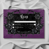 Gothic Black Raven & Roses Purple No Dinner