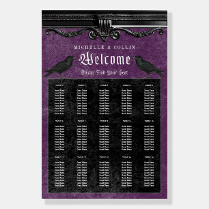 Gothic Black Raven & Roses Purple Wedding Seat Foam Board