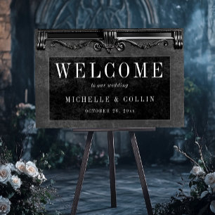 Gothic Black Ravens & Black Welcome Wedding Foam Board