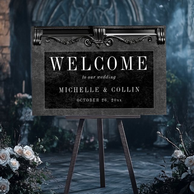 Gothic Black Ravens & Black Welcome Wedding Foam Board (Gothic Black Ravens & Black Welcome Wedding Foam Board)