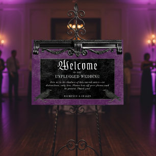 Gothic Black Ravens & Purple Unplugged Wedding Foam Board