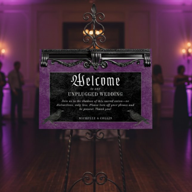 Gothic Black Ravens & Purple Unplugged Wedding Foam Board (Creator Uploaded)
