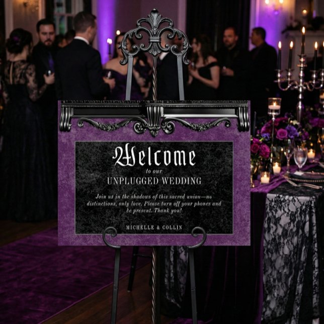 Gothic Black Ravens & Purple Unplugged Wedding Foam Board (Creator Uploaded)