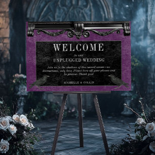 Gothic Black Ravens & Purple Unplugged Wedding Foam Board