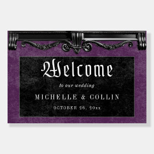 Gothic Black Ravens & Purple Welcome Wedding Foam Board