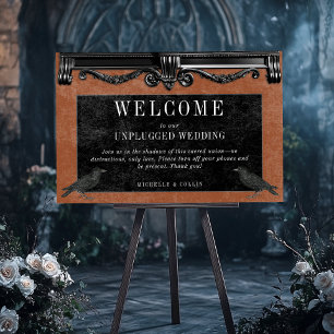 Gothic Black Ravens & Rust Unplugged Wedding Foam Board