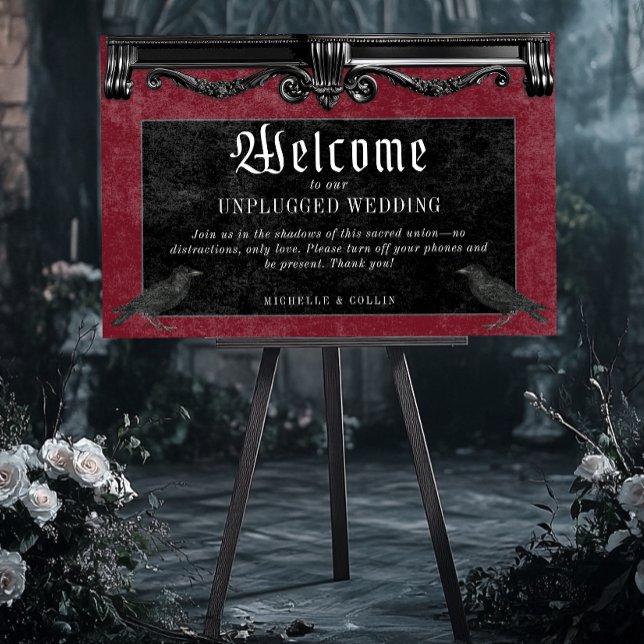 Gothic Black Ravens & Wine Unplugged Wedding Foam Board (Creator Uploaded)