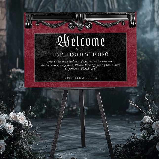 Gothic Black Ravens & Wine Unplugged Wedding Foam Board (Creator Uploaded)