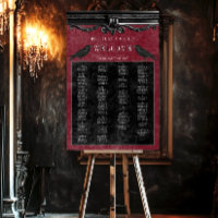 Gothic Black Ravens & Wine Wedding Seating Chart