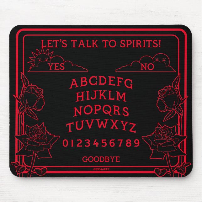 Gothic Black Red Alphabet Spirit Board Mouse Pad (Front)