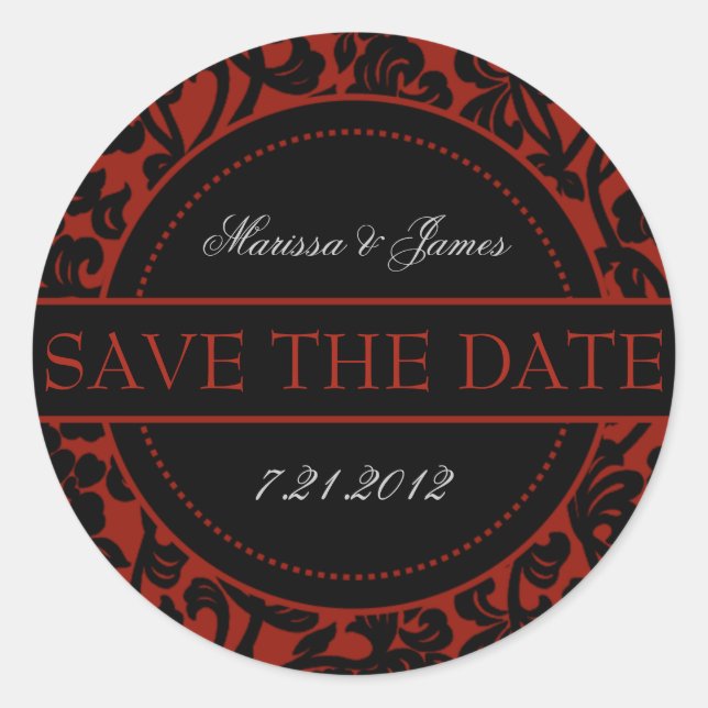 Gothic Black & Red Flourish Envelope Seals (Front)