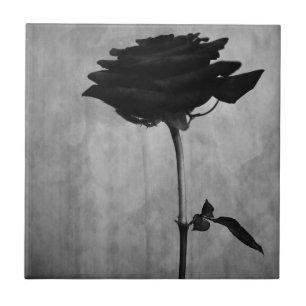 Gothic Black Rose Ceramic Tile