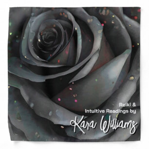 Gothic Black Rose Dark Floral Psychic Tarot Cloth Bandana