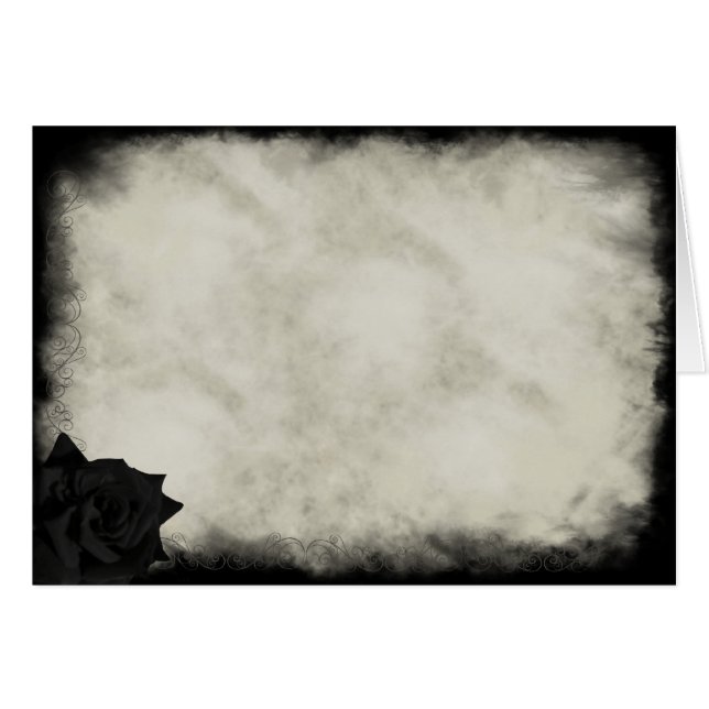 Gothic Black Rose Scrolls Card (Front Horizontal)
