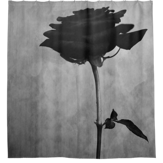 Gothic Black Rose Shower Curtain (Front)