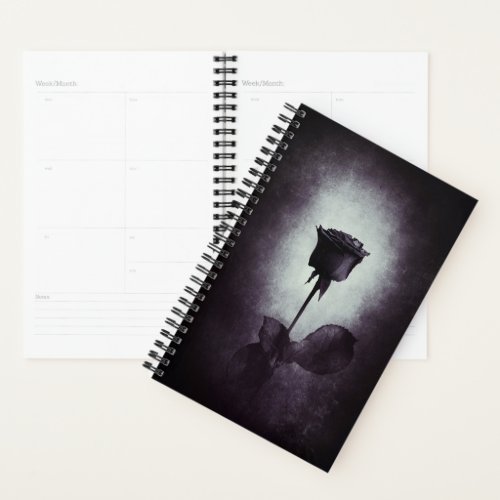 Gothic Black Rose Small Spiral Planner