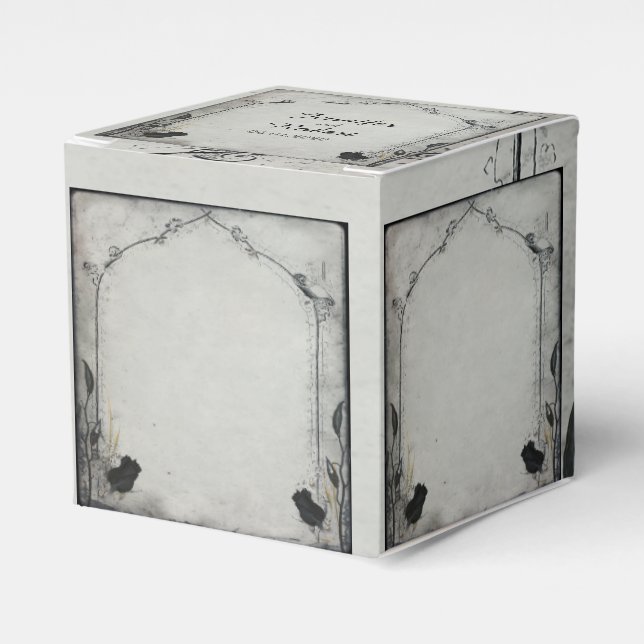 Gothic Black Rose Trellis Wedding Favor Box (Front Side)