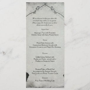Gothic Black Rose Trellis Wedding Menu