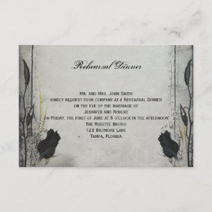 Gothic Black Rose Trellis Wedding Rehearsal Dinner Invitation
