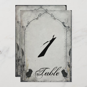 Gothic Black Rose Trellis Wedding Table Number