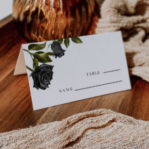 Gothic Black Rose Vintage Wedding Table Number  Place Card