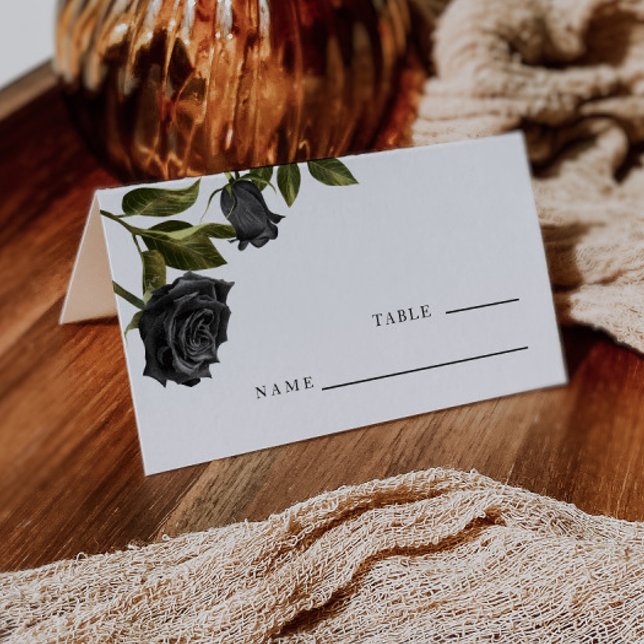 Gothic Black Rose Vintage Wedding Table Number  Place Card (Creator Uploaded)